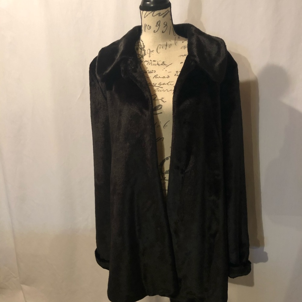 Black Faux Fur Lined Coat